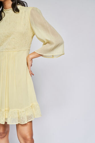 Yellow Solid Straight Dress, Yellow, image 7